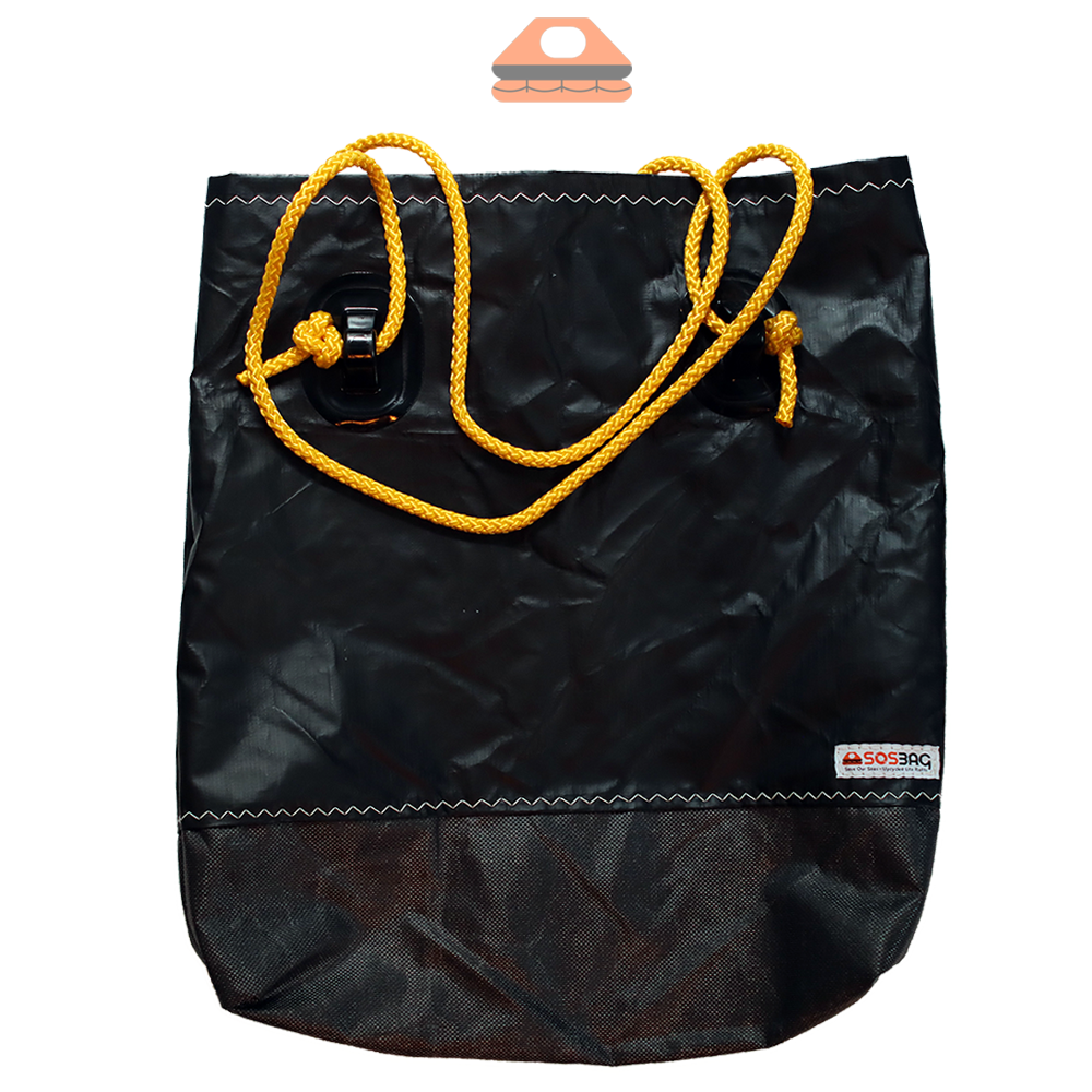 Shopping Bag BLACK SEA XL black. Sustainable and Waterproof. Great capacity. Ideal for the beach or shopping.