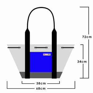 Open image in slideshow, Sustainable MARMARA beach bag, Large Capacity and waterproof. Blue pocket.
